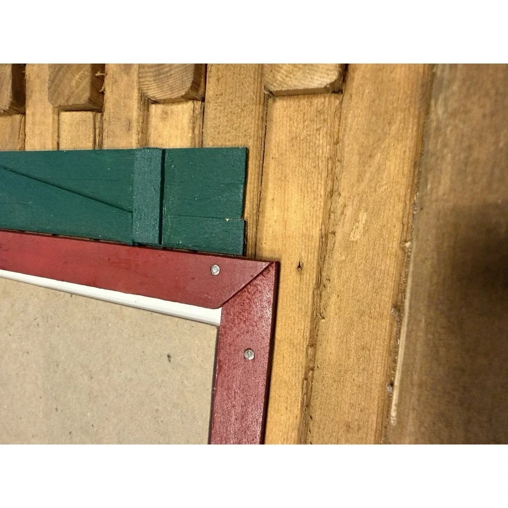 VTG 80's Handmade Rustic Log Cabin Wood Picture Frame Shutters Cottage Décor